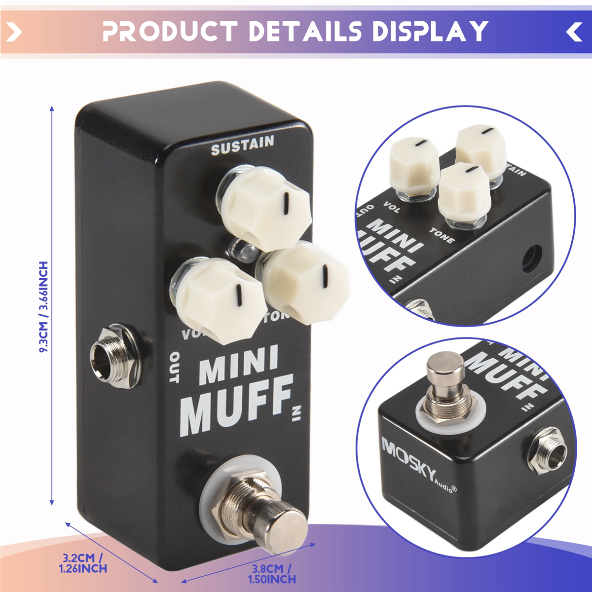 L67A Pro MOSKY Mini Muff Fuzz  – Looper Pedal Guitar recenzja i cena