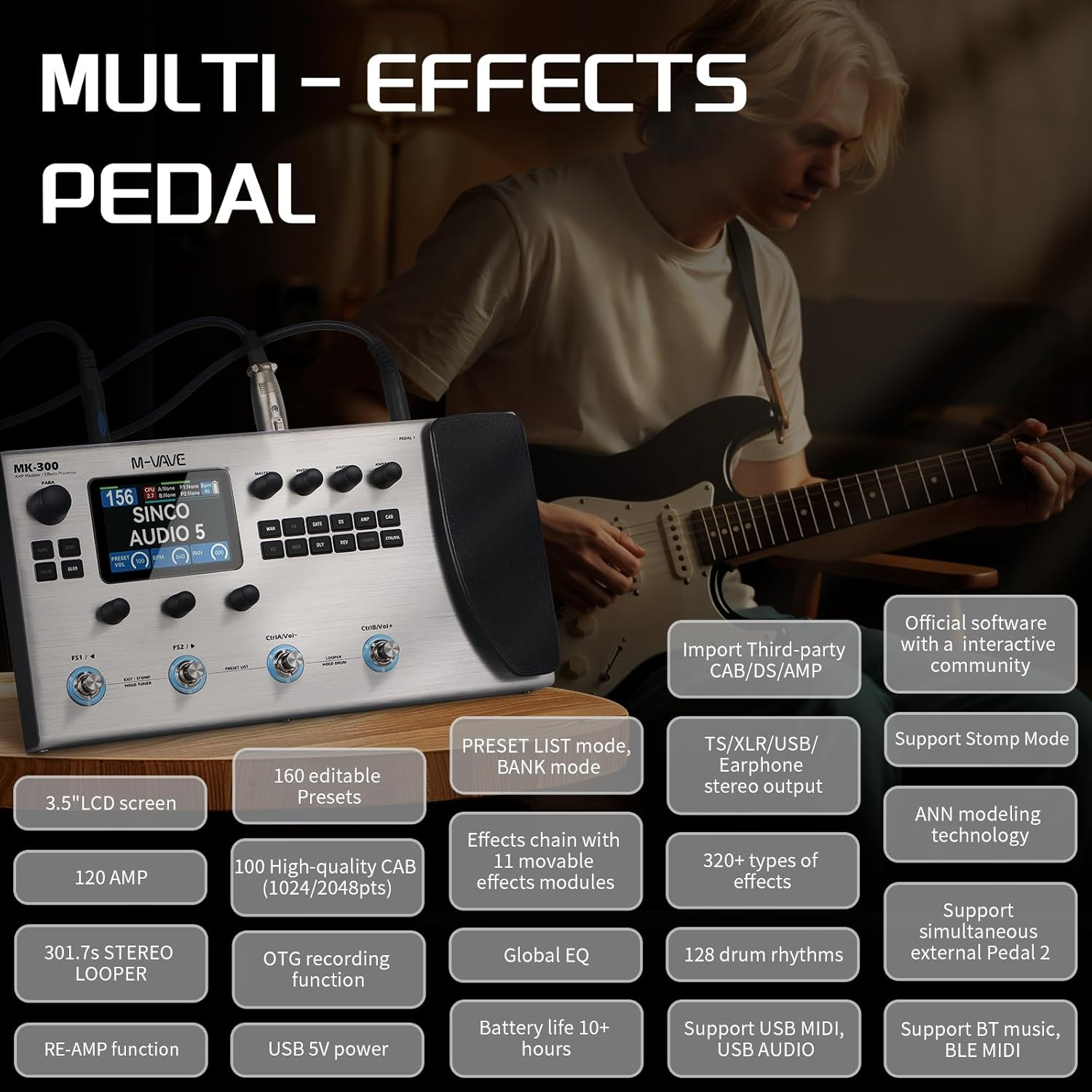M-VAVE MK-300 Multi-Function G – Looper Pedal Guitar recenzja i cena