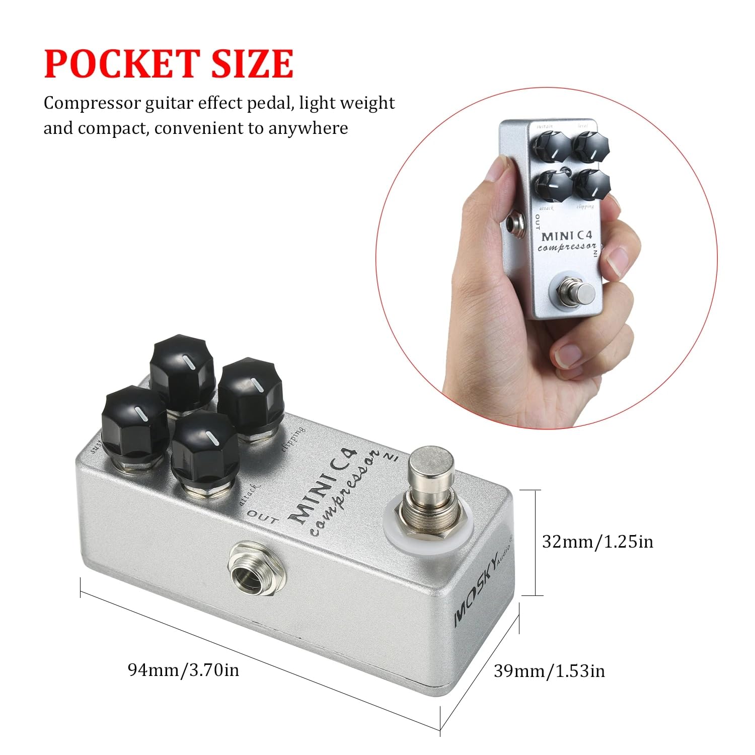 Mosky MINI C4 Dynamic Compress – Looper Pedal Guitar recenzja i cena
