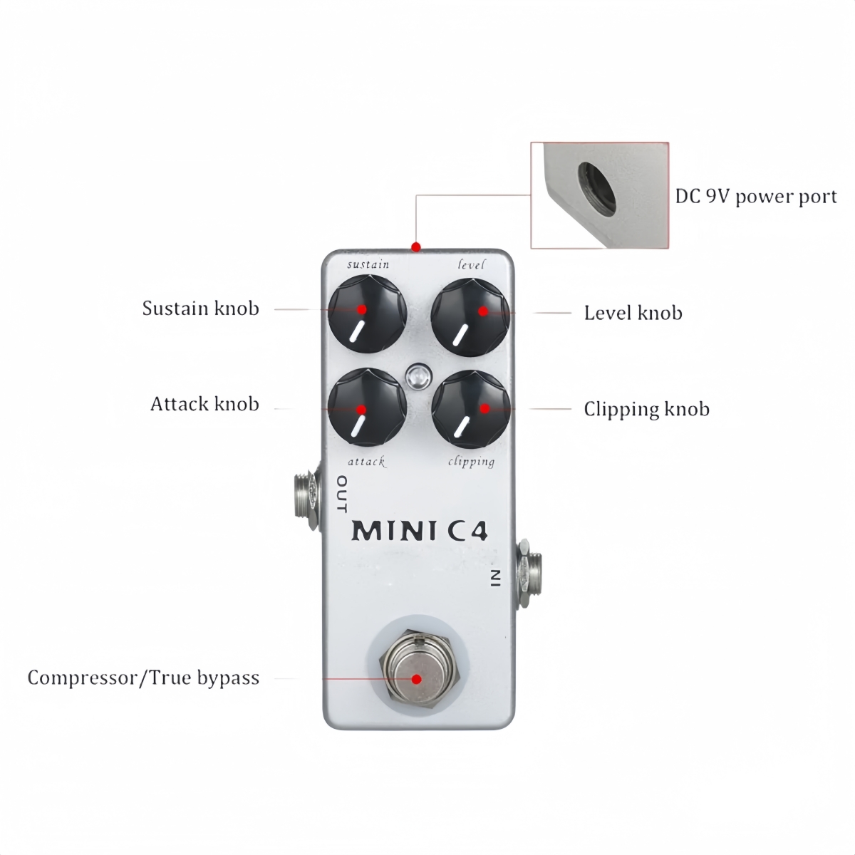 Mosky MINI C4 Dynamic Compress – Looper Pedal Guitar recenzja i cena