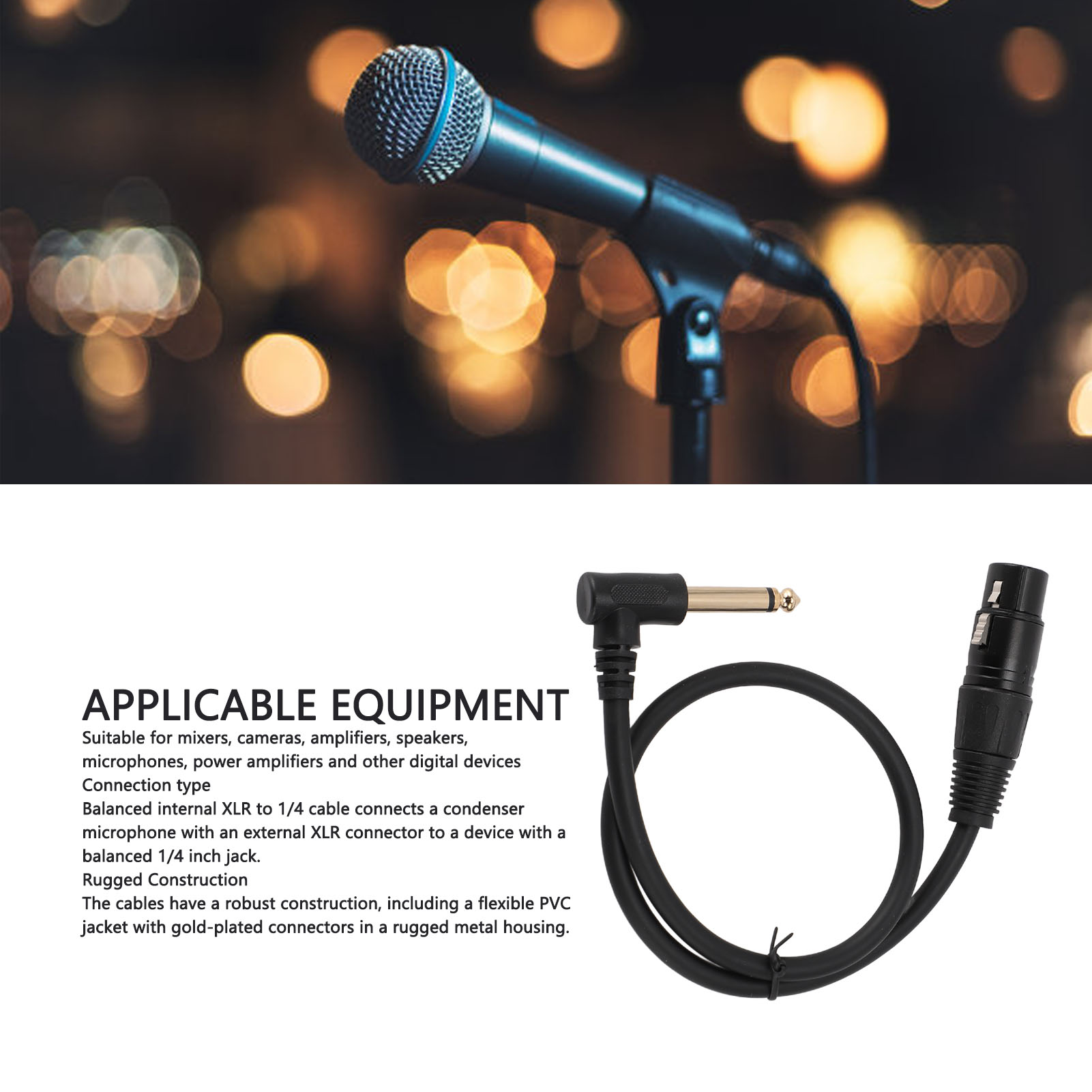 XLR Female To 6.35mm Cable Bal – Cable Xlr Balanced recenzja i cena