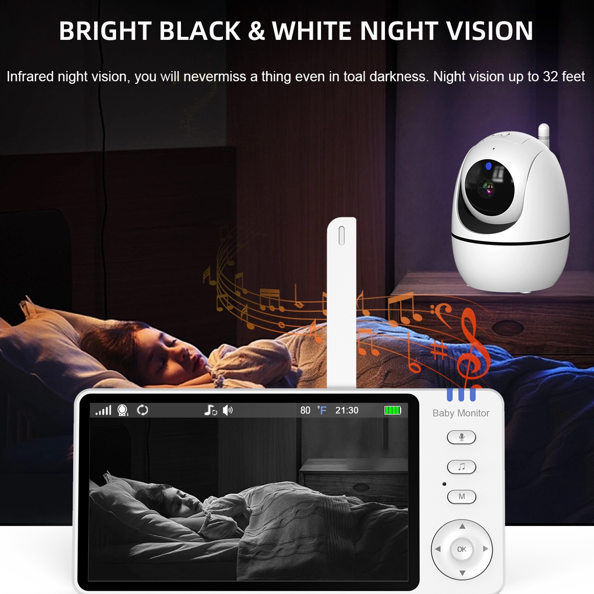 5 Inch Video Baby Monitor 2.4G – Audio Music Network recenzja i cena