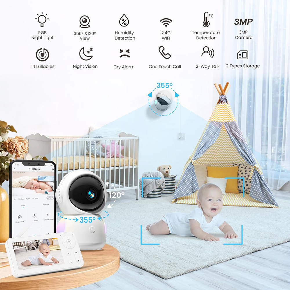2K Baby Monitor with 2 Cameras – Audio Music Network recenzja i cena
